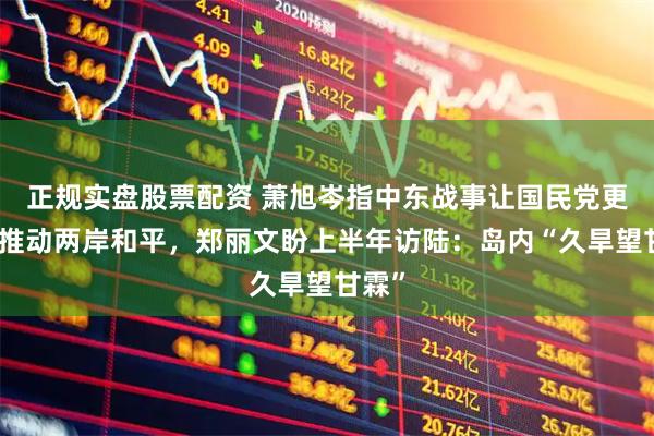 正规实盘股票配资 萧旭岑指中东战事让国民党更坚定推动两岸和平，郑丽文盼上半年访陆：岛内“久旱望甘霖”